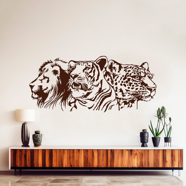 Wandtattoos: Löwe, Tiger und Leopard