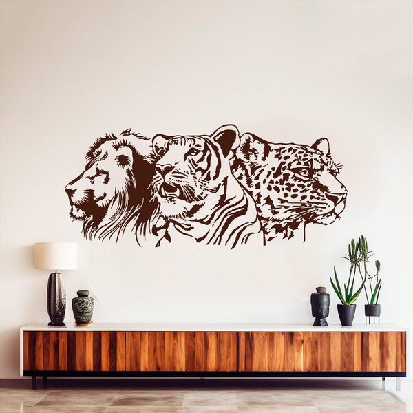 Wandtattoo Löwe, Leopard und Tiger