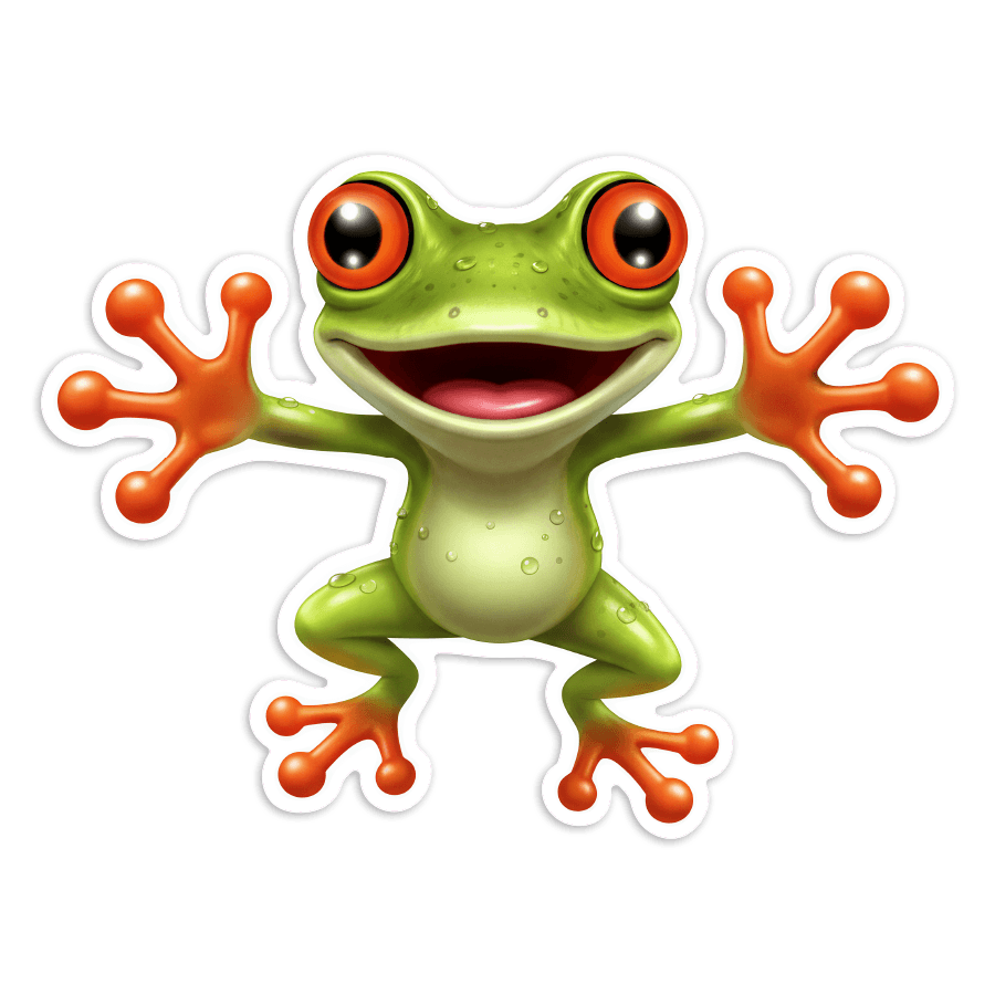 Aufkleber: Frosch mit orangen Augen Aufkleber