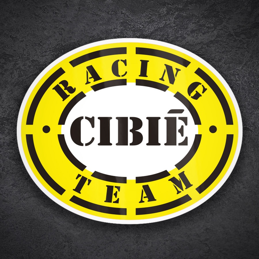 Aufkleber: Gelbes Cibi&eacute; Racing Team Oval