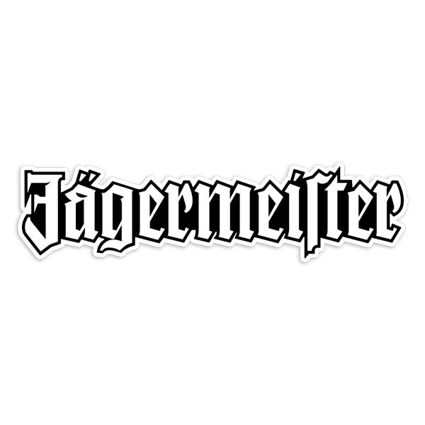 Aufkleber: Schwarzer J&auml;germeister Schriftzug