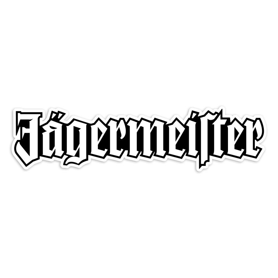 Aufkleber: Schwarzer J&auml;germeister Schriftzug