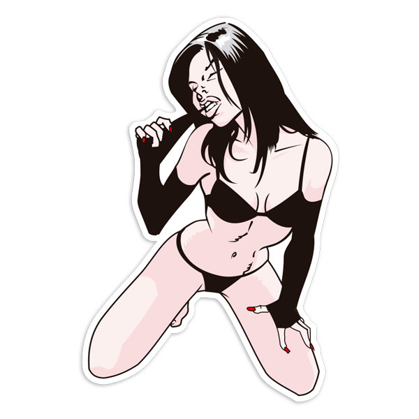 Aufkleber: Pin-Up Girl im Comic-Stil