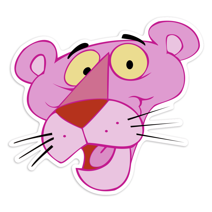 Aufkleber: Pink Panther Gesicht