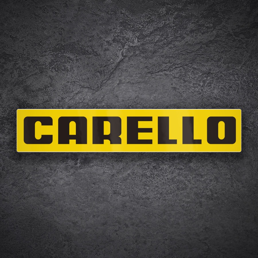 Aufkleber: Gelbes Rechteckiges Carello Logo