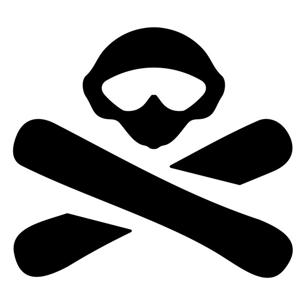 Aufkleber: Piraten-Skifahrer Emblem