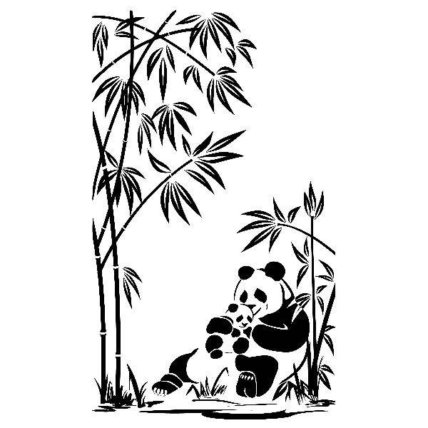 Wandtattoos: Pandabären und Bambusrohre