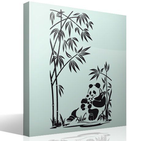 Wandtattoos: Pandabären und Bambusrohre