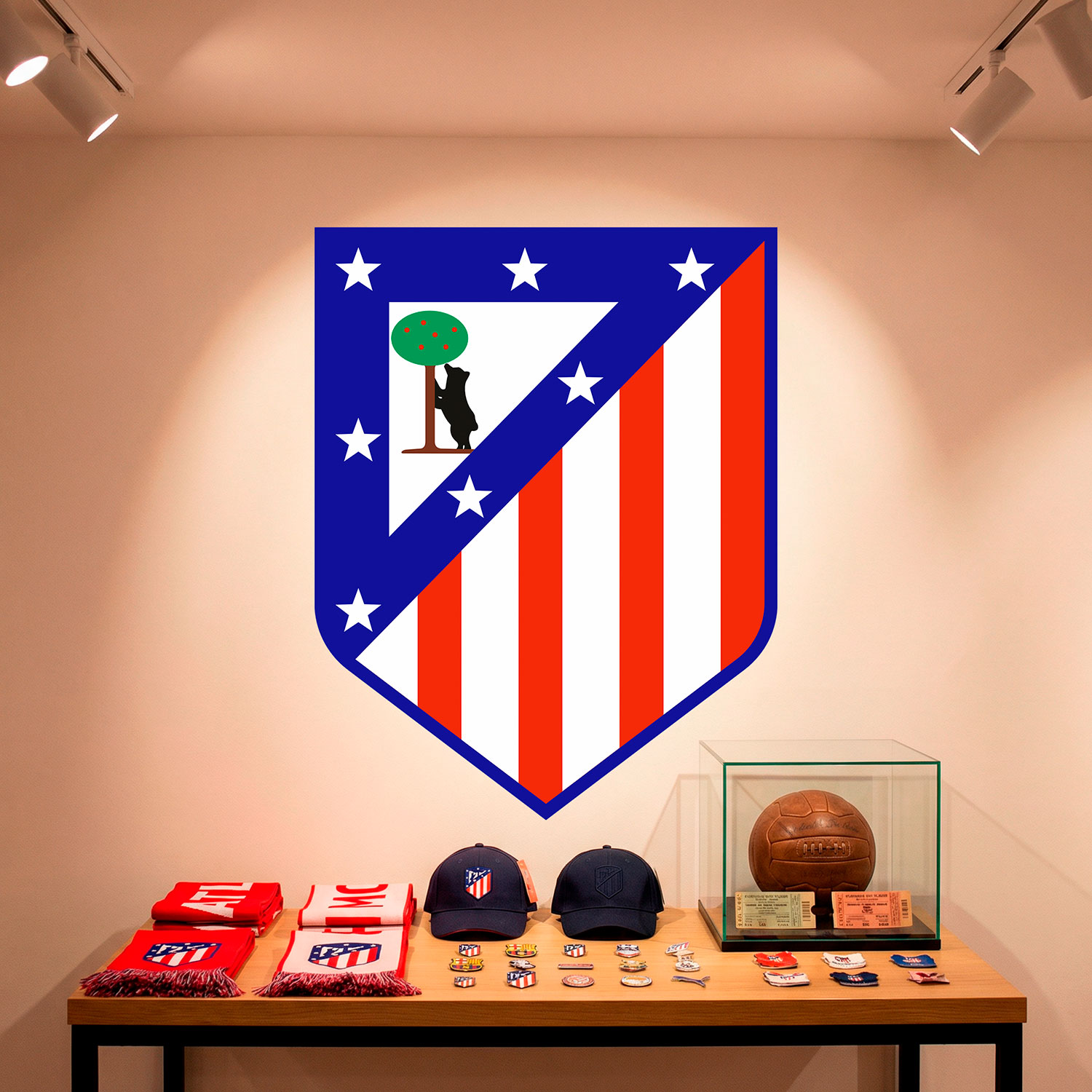 Wandtattoos: Atl&eacute;tico de Madrid wappen Farbe