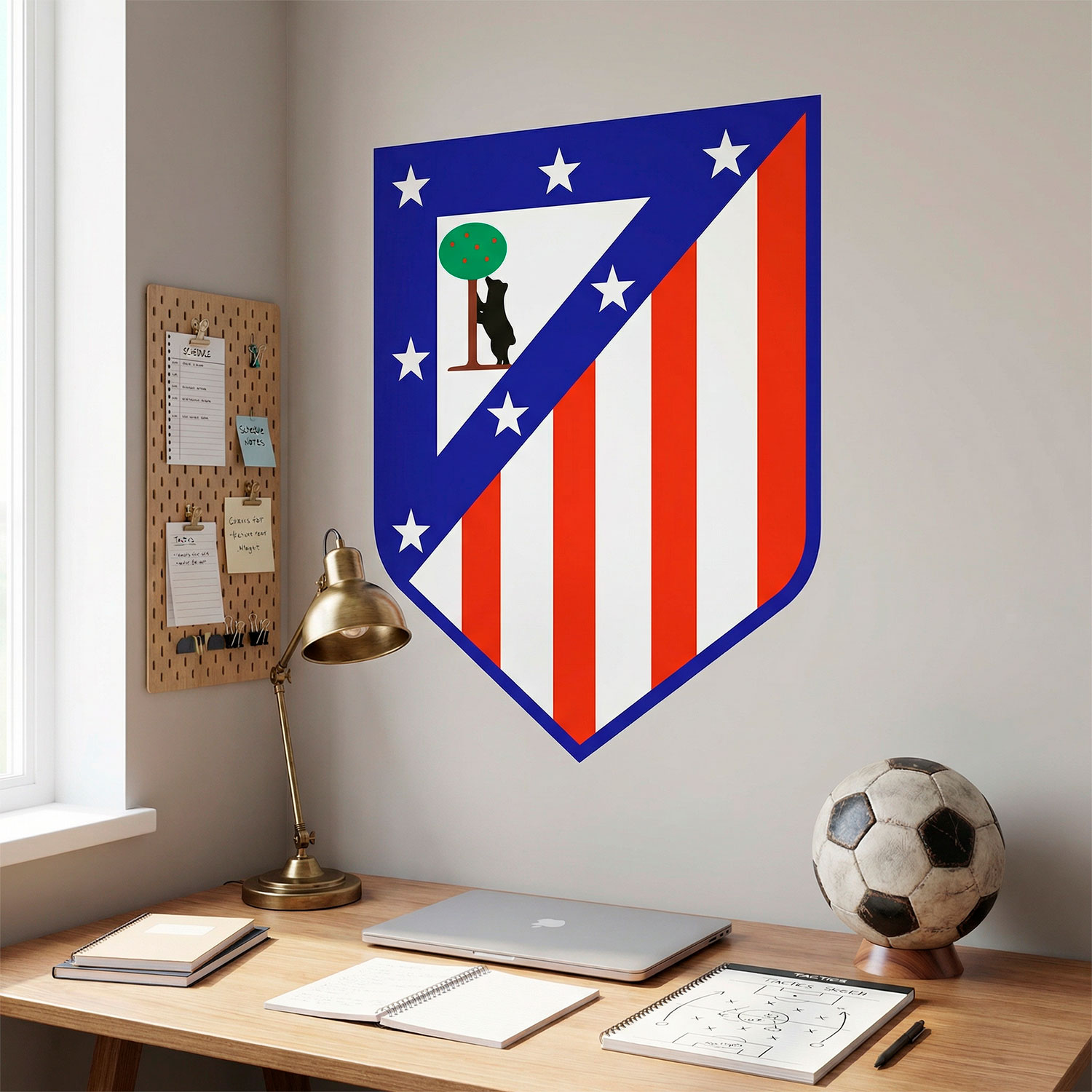 Wandtattoos: Atl&eacute;tico de Madrid wappen Farbe