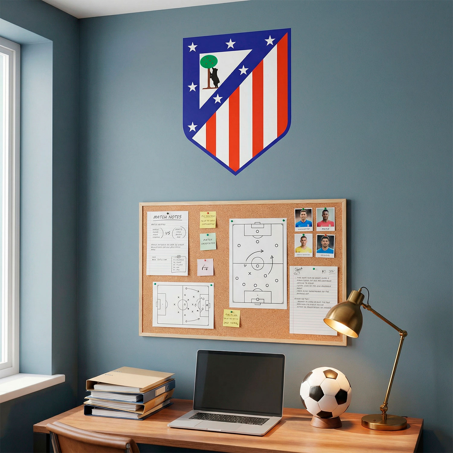 Wandtattoos: Atl&eacute;tico de Madrid wappen Farbe