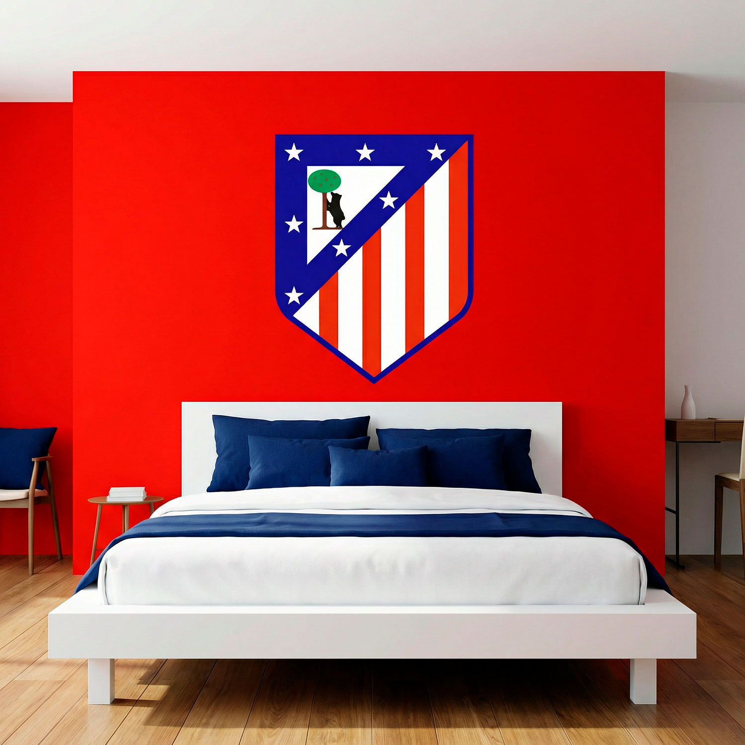 Wandtattoos: Atl&eacute;tico de Madrid wappen Farbe