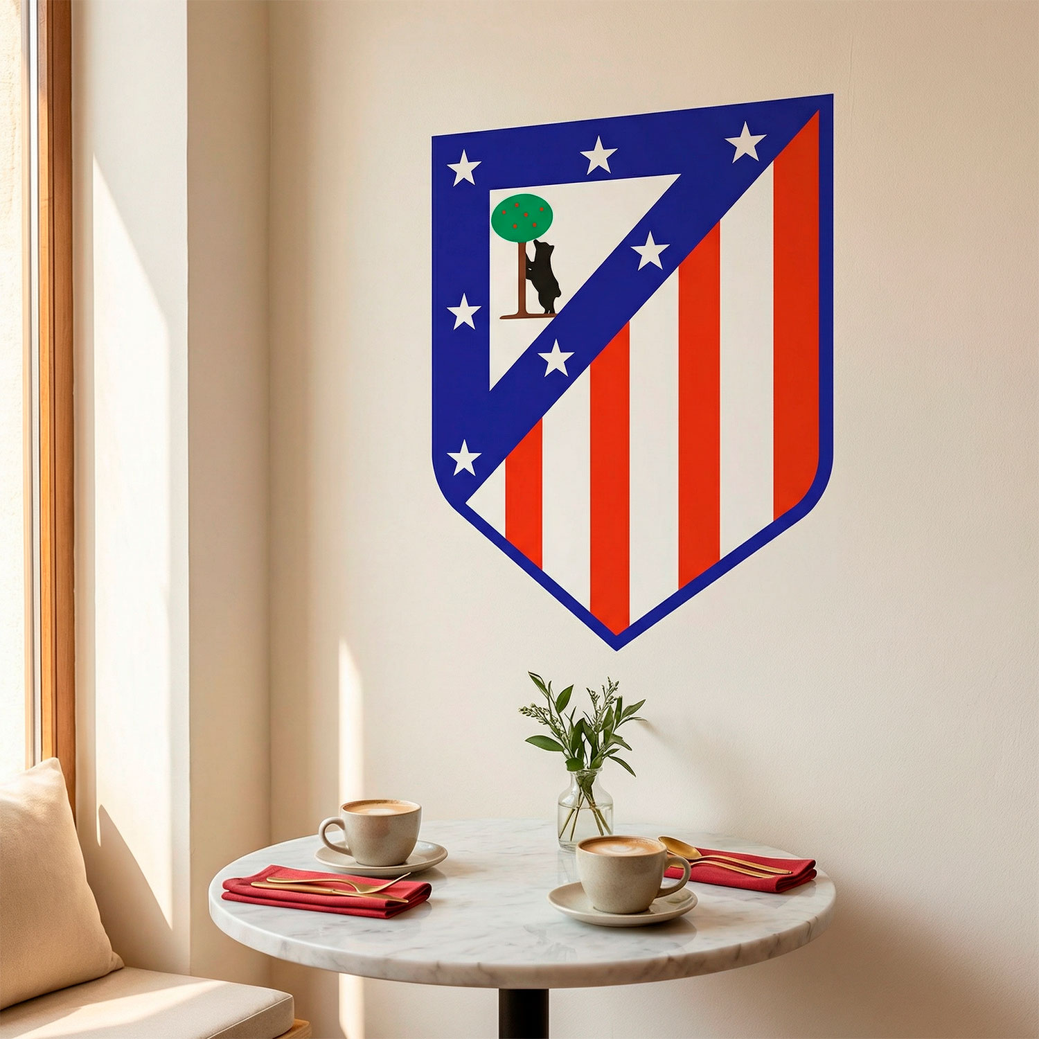 Wandtattoos: Atl&eacute;tico de Madrid wappen Farbe