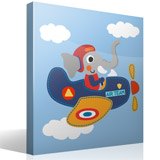 Kinderzimmer Wandtattoo: Elefant Flugzeug Pilot 4