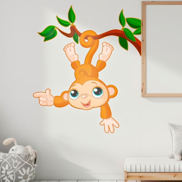 Kinderzimmer Wandtattoo: Affe hängen von Ast