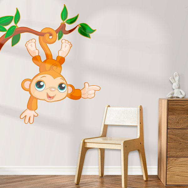 Kinderzimmer Wandtattoo: Affe hängen von Ast