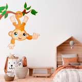 Kinderzimmer Wandtattoo: Affe hängen von Ast 5