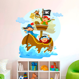 Kinderzimmer Wandtattoo: Piraten segeln auf dem Boot 6