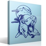 Wandtattoos: 4 Delphine auf Meeresboden 3
