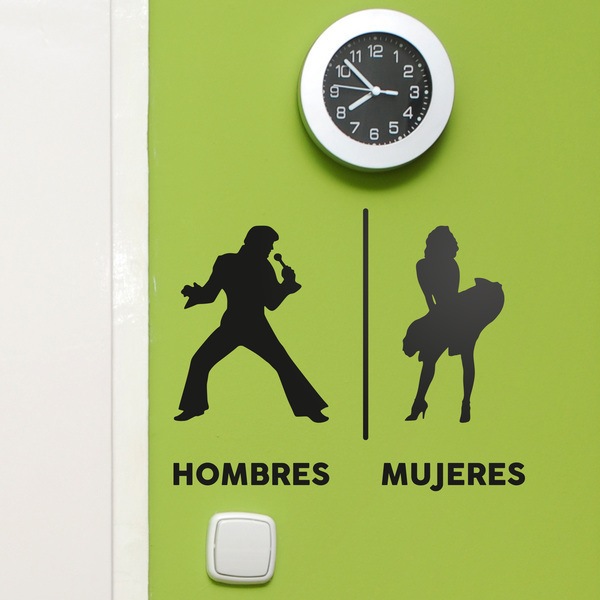 Wandtattoos: Elvis Marilyn Toilettenzeichen Spanisch
