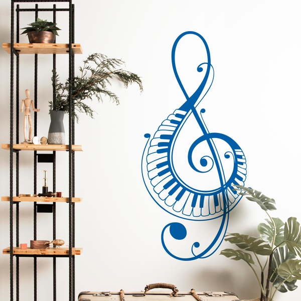 Wandtattoos: Violinschlüssel mit Klaviertasten