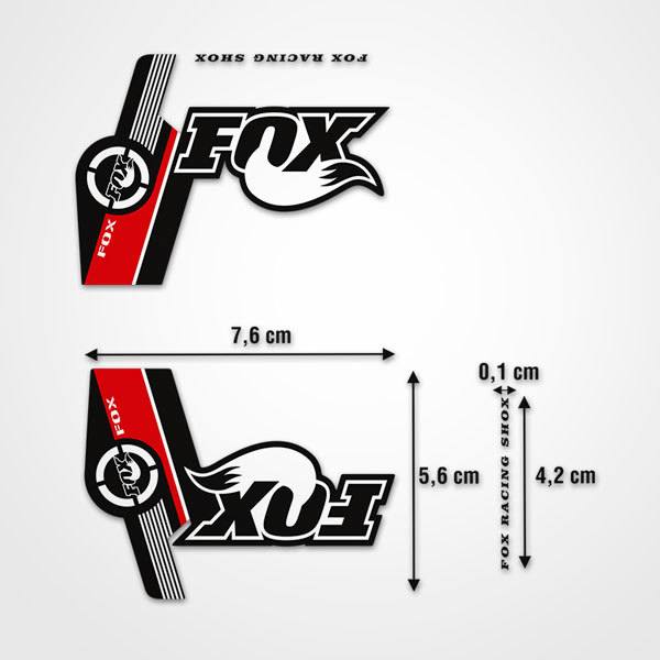 Aufkleber: Aufkleber-Set Fox Racing Shox Gabeln Mountain Bike