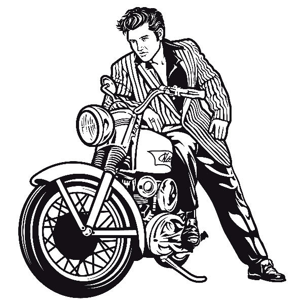 Wandtattoos: Elvis Presley und Motorrad