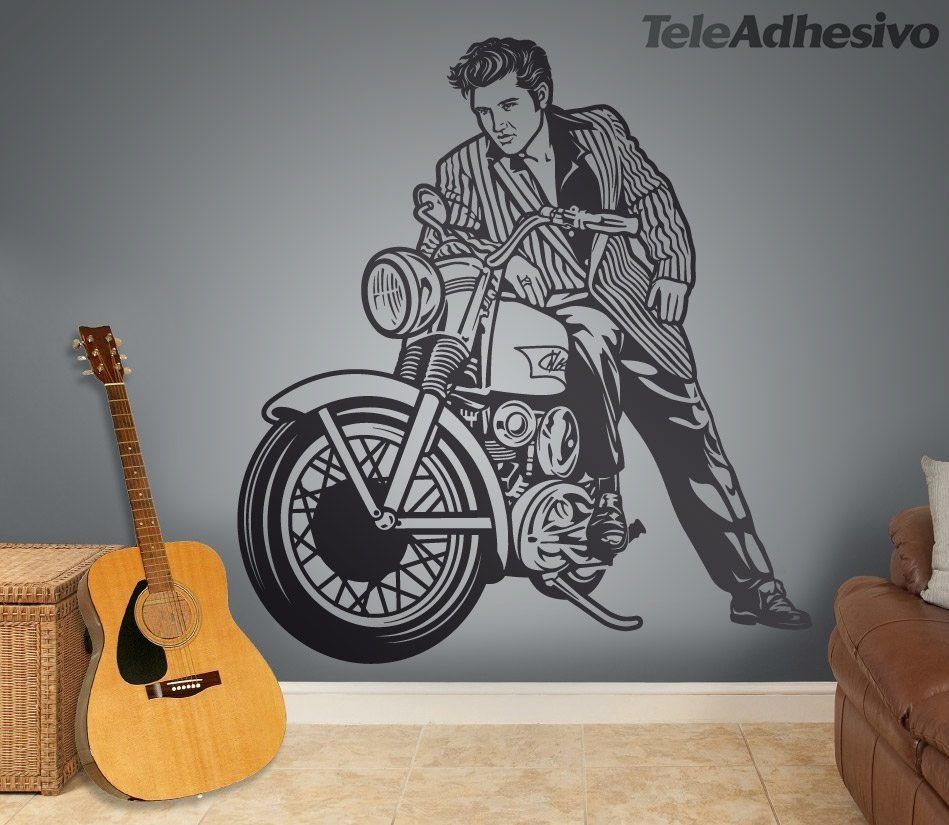 Wandtattoos: Elvis Presley und Motorrad