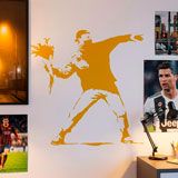 Wandtattoos: Banksy Blume Werfen Protest 14