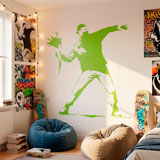 Wandtattoos: Banksy Blume Werfen Protest 18