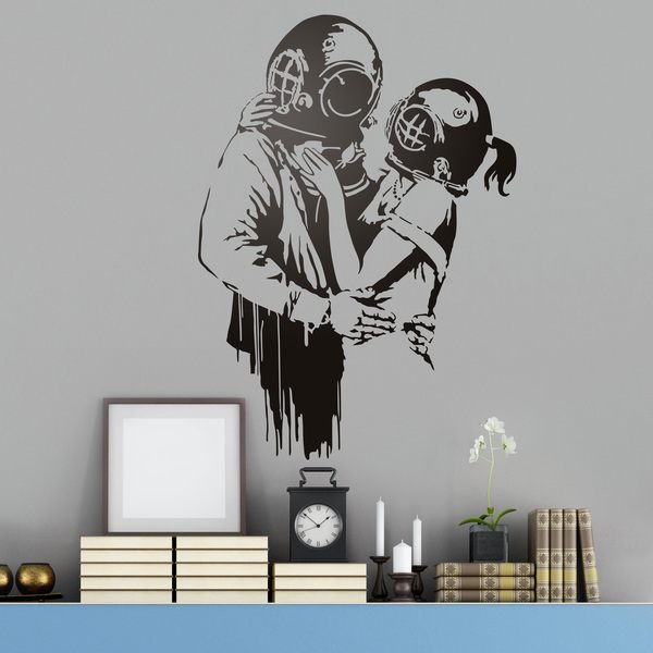 AnOL Banksy Vinyl Wand Aufkleber Jungen Weinendes Zum ausblasen für Social  Media Aufmerksamkeit/Kind Mit Facebook Telefon/Street Art Graffiti Aufkleber  + Gratis Aufkleber - 220x100 cm : : Baumarkt