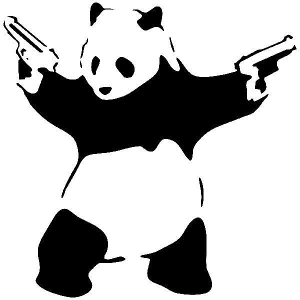 Wandtattoos: Banksy Panda bewaffnet