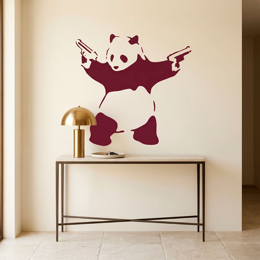 Wandtattoos: Banksy Panda bewaffnet
