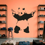 Wandtattoos: Banksy Panda bewaffnet 10
