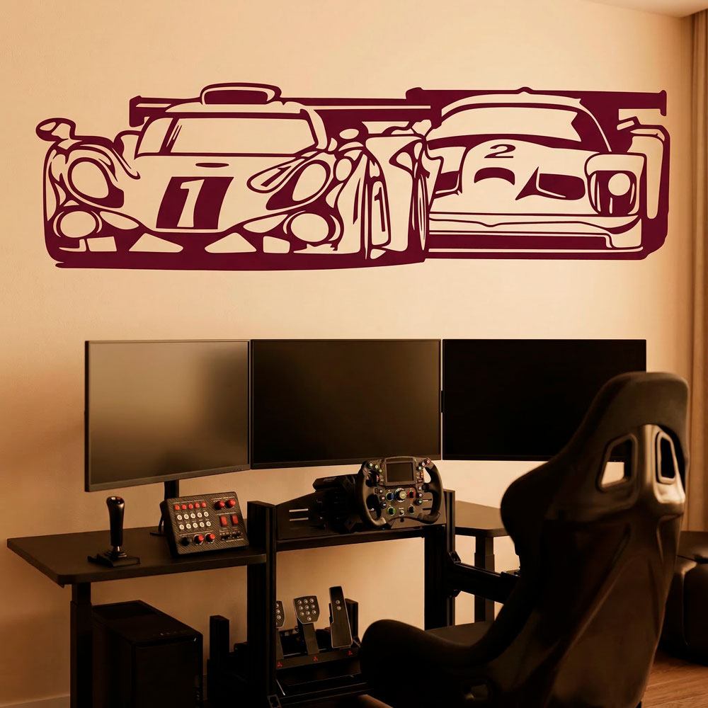 Wandtattoos: Rennautos