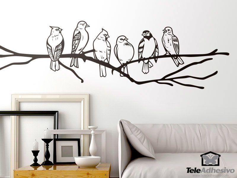 Wandtattoos: Vögel auf einem Ast