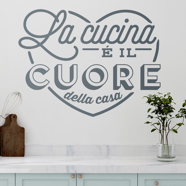 Wandtattoos: Die Küche ist das Herz des Hauses auf Italieni
