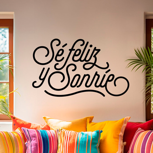 Wandtattoos: Sé feliz y sonríe