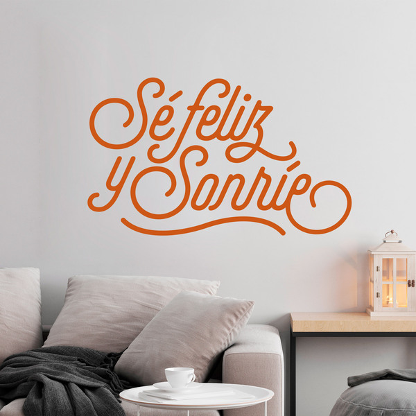 Wandtattoos: Sé feliz y sonríe