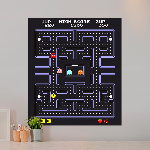 Wandtattoos: Pac-Man Arcade Spiel Farbe