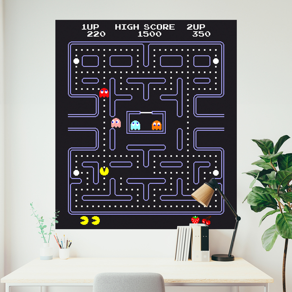 Wandtattoos: Pac-Man Arcade Spiel Farbe