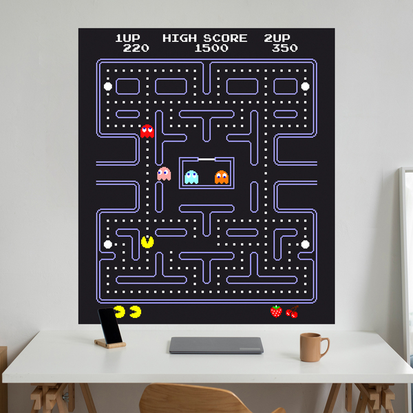 Wandtattoos: Pac-Man Arcade Spiel Farbe 3