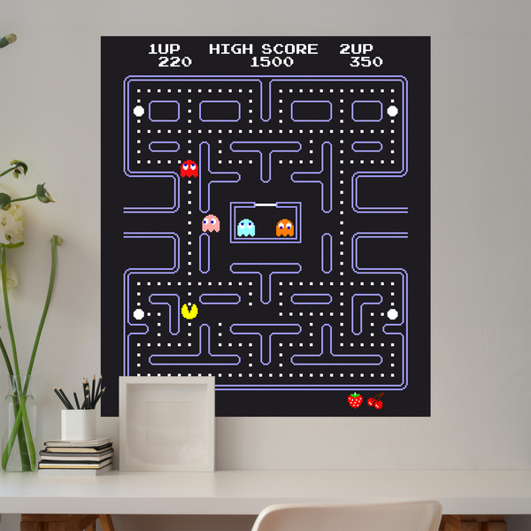 Wandtattoos: Pac-Man Arcade Spiel Farbe