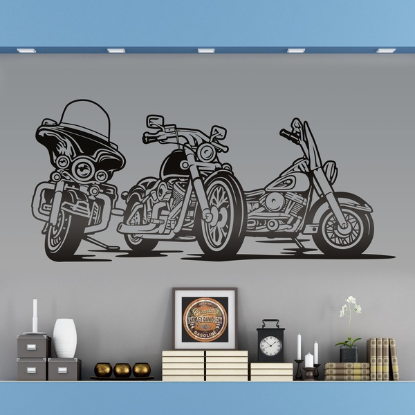 Wandtattoos: 3 Harley Davidson Motorräder
