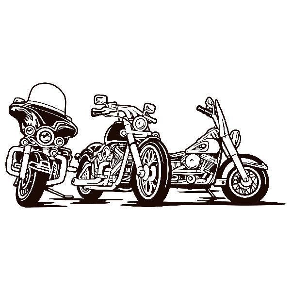 Wandtattoos: 3 Harley Davidson Motorräder