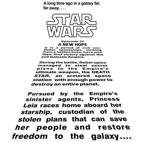 Wandtattoos: Star Wars Intro Text