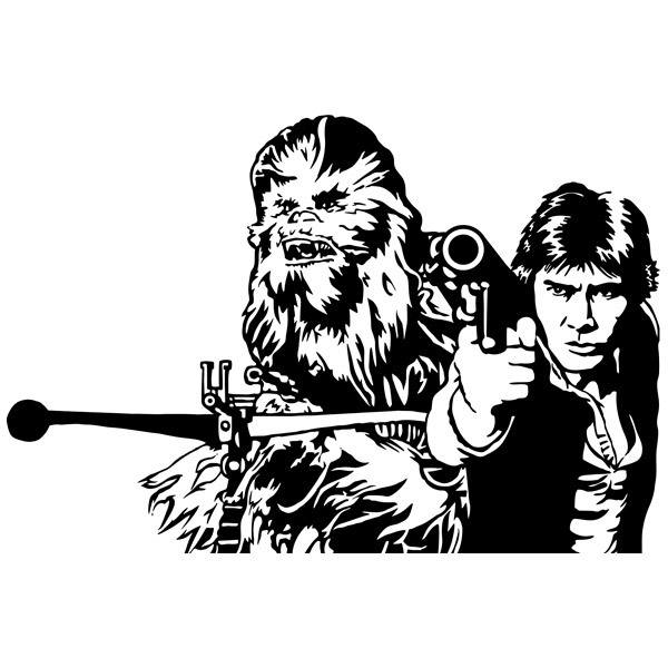 Wandtattoos: Chewbacca und Han Solo