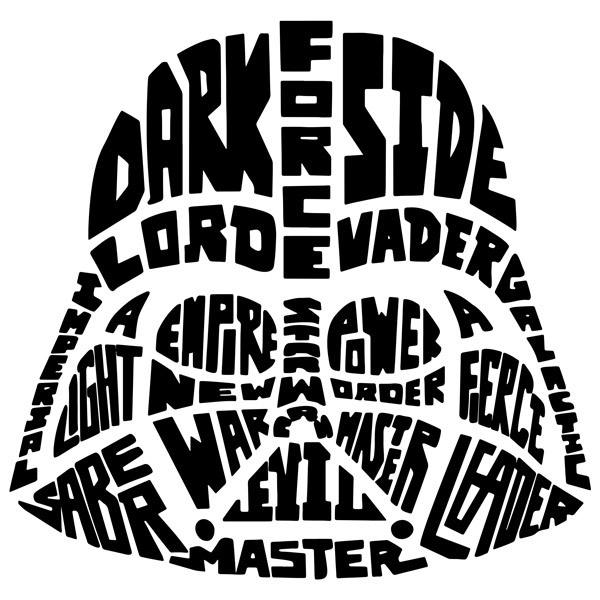 Wandtattoos: Typografische Darth Vader