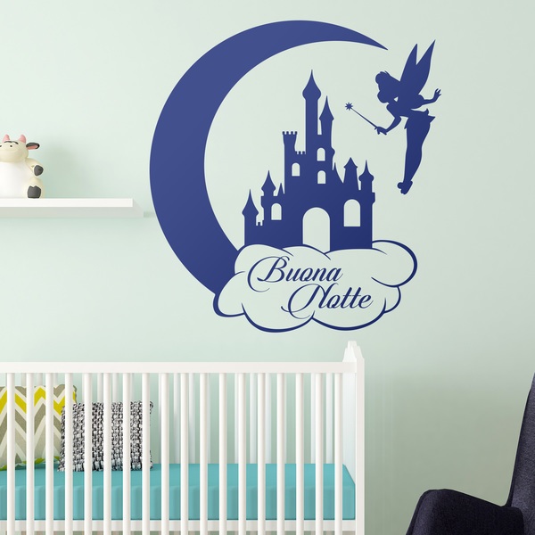 Kinderzimmer Wandtattoo: Tinkerbell, Castle and Moon. Buona Notte
