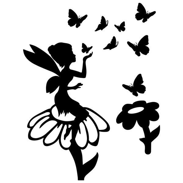Kinderzimmer Wandtattoo: Glocke, Blumen und Schmetterlinge